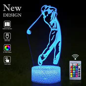 

Remote Control 3D Golf Night Light Multicolor LED Sport Illusion Table Lamp Desk Nightlight Birthday Holiday Christmas Kids Gift