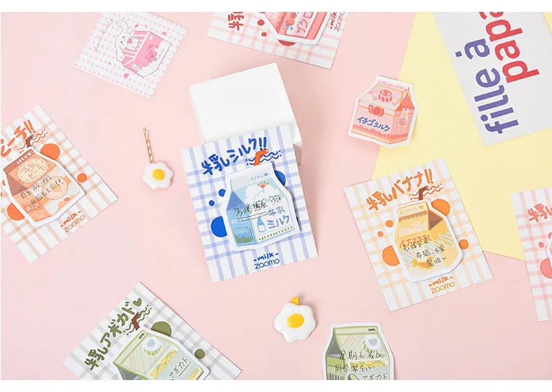 

Cute milk series Self-Adhesive Memo Pad Sticky Notes memo boards Bookmark School Office Supply papelaria