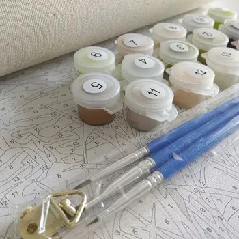 

Paint For Adults and Kids DIY Oil Painting Kits Pre-Printed Canvas Black Horse D08F