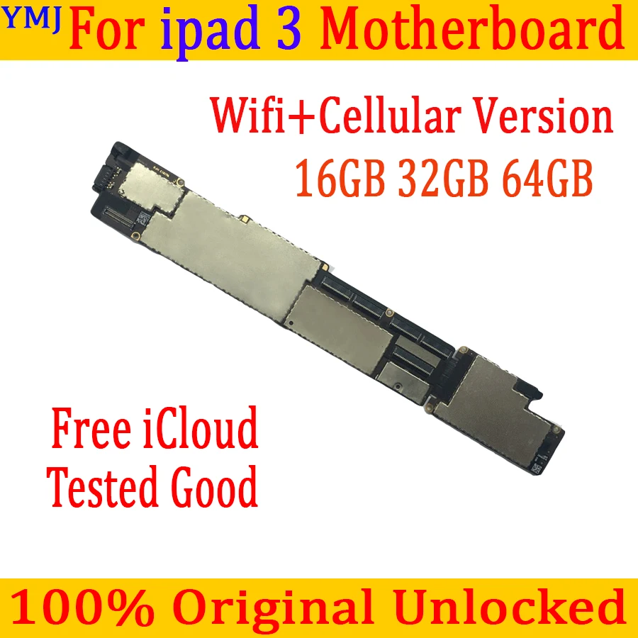 Wifi версия для ipad 3 материнская плата 3G сотовая логическая 100% оригинал Бесплатный