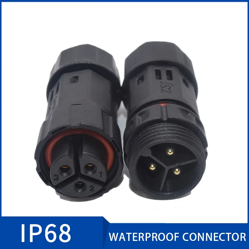 Wire Connector Socket Black Replacement 1pc 2/3 Pin Outdoor Plug Industrial 
