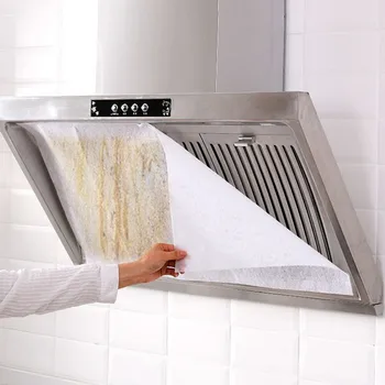 

46cm * 5/10 M Oil-absorbing Paper Non-woven Kitchen Fume Filter For Kitchen Range Hood Non-flammable Heat Resistance Block Fumes