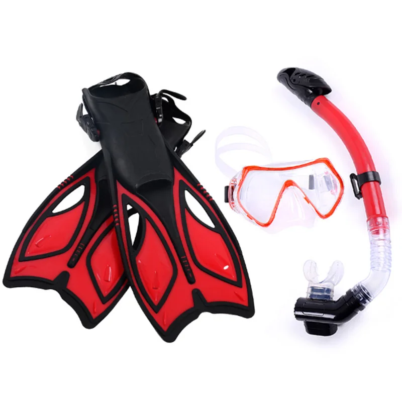 

Safe Professional Scuba Diving Mask Silicone Mask Snorkel Wear Resistant Diving Masks Swimming Fins Set