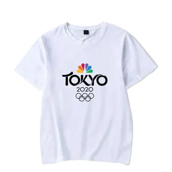 

2020 White Tokyo Olympics Summer New Short-Sleeved Men and Women Fashion All-match Short-Sleeved
