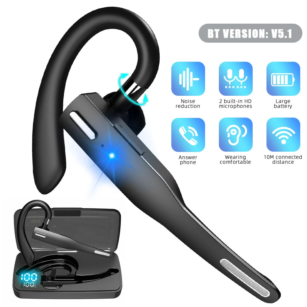 Mpow Wireless Bluetooth 5.1 Business Earphones Headset Dual Noise