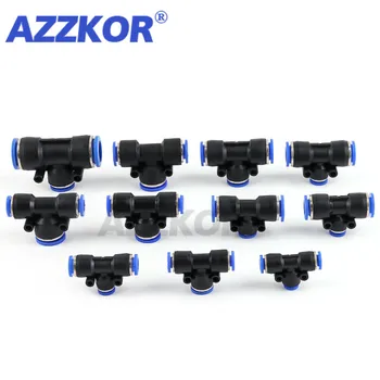 

Pneumatic Air Tube Connector T-type Tee Reducer Thread Pneumatic Joint Plastic Quick Air Compressor Fttings PEG 6 8 10 12 16mm