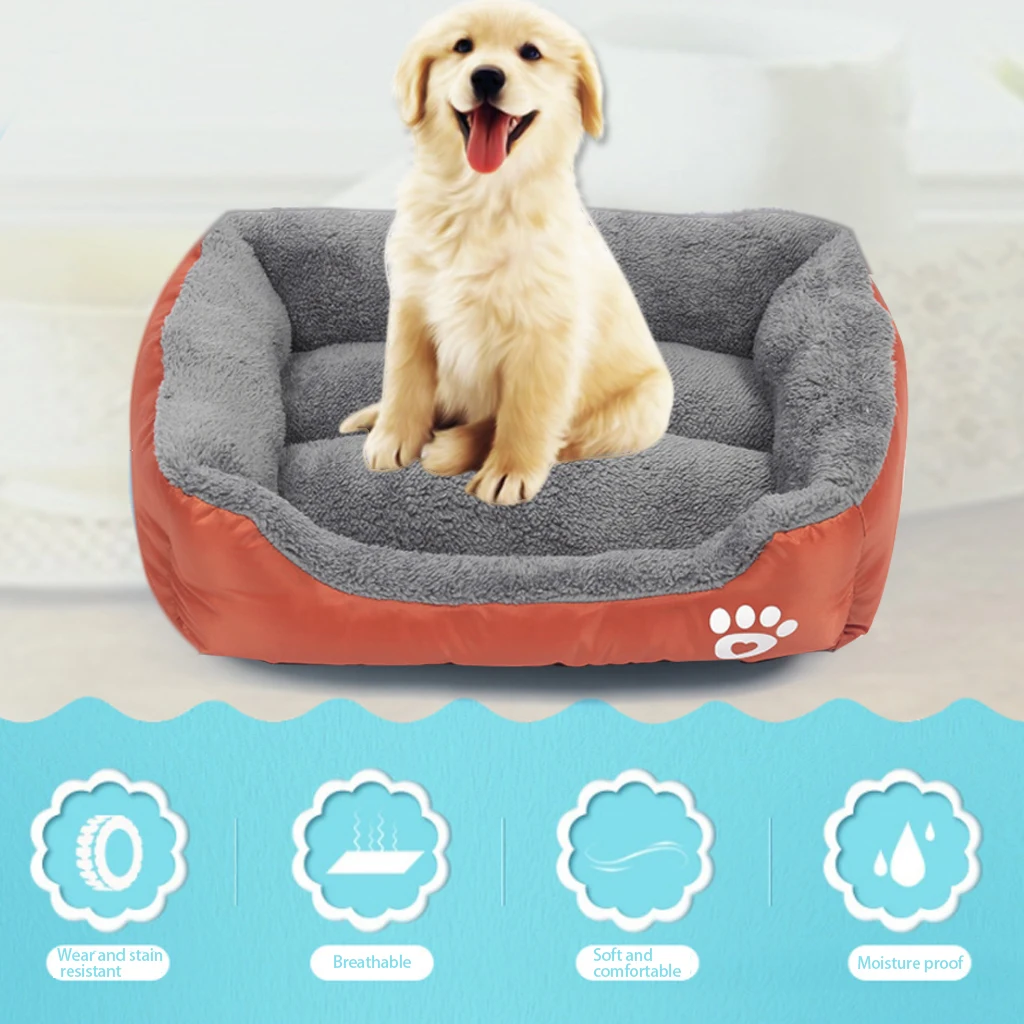 buy Pet Sofa Dog Beds Mat House Pad Waterproof Bottom Soft Fleece Warm puppy Cat Bed House Petshop cama perro Dropshipping J24