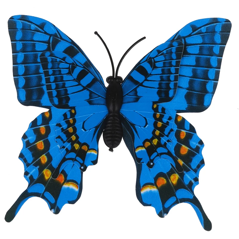 20 шт 7 см 3D искусственная бабочка булавка зажим двойное крыло для дома Рождество свадебное украшение, цвета случайным образом отправить