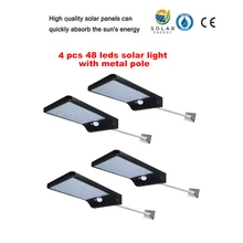 2/4pcs 48 LEDs Solar Lamp PIR Motion Sensor Street Garden light Solar Rechargeable Outdoor Waterproof Emergency Security Night l