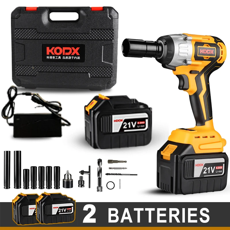 KODX – clé à chocs électrique sans fil, outil électrique domestique de 1/2 pouces, batterie Li 20000Amh pour batterie Makita 21V