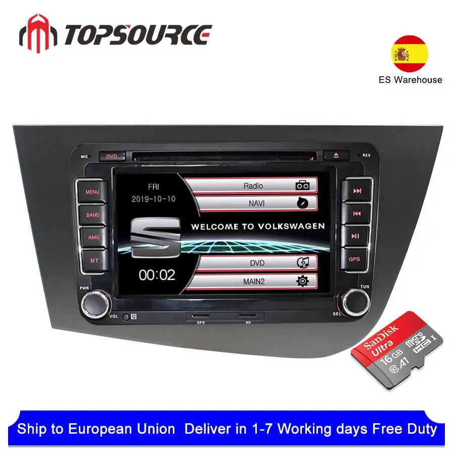 Автомагнитола TOPSOURCE 2 din для Seat Altea 2004 2015 мультимедийный проигрыватель с 7 дюймовым
