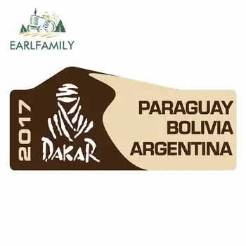 

EARLFAMILY 13cm x 6.1cm For Dakar Car Graffiti Sticker Surfboard Fine Decal Personality Creative Suitable For VAN RV SUV Decor