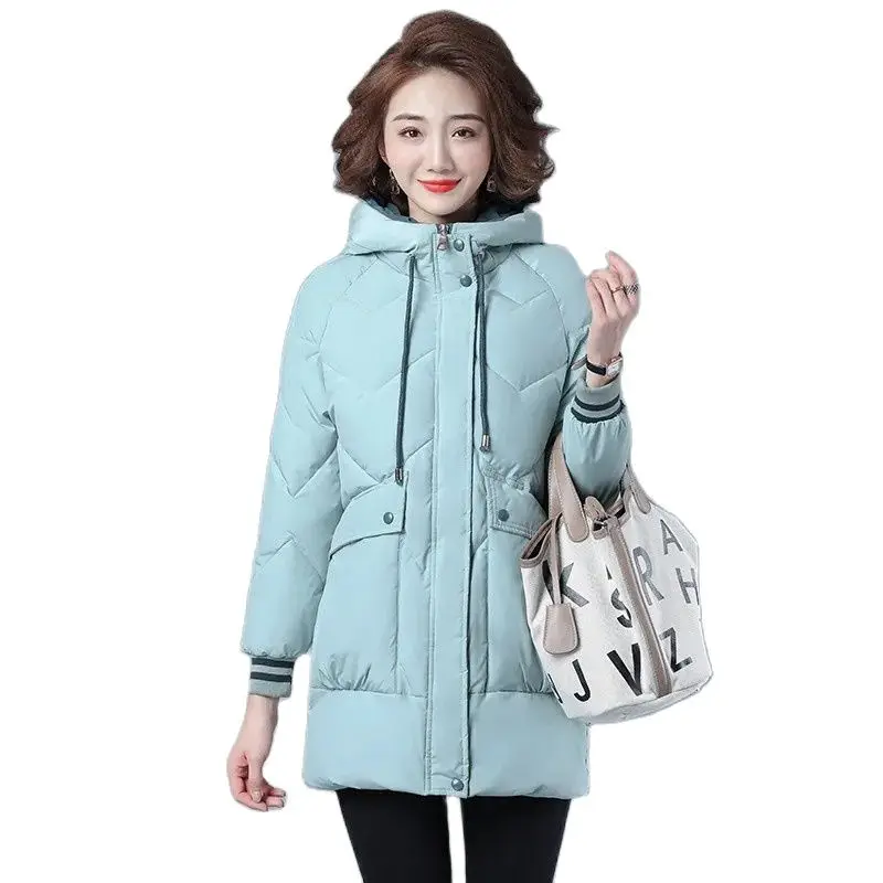 

Winter Jacket 2021New Women Parkas Korean Loose Thicked Down Cotton Padded Coat Ladies Casual Hooded Wadded Jaqueta Feminina Q84