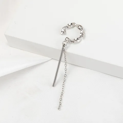 Long Tassel Ear Cuff Earrings for Women Crown Ear Line Sweet Small Fresh C Shaped Ear Bone Clip Fashion Jewelry  1PC