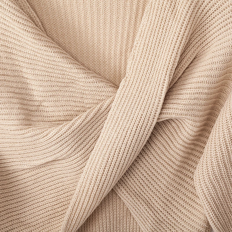 TWOTWINSTYLE пикантные однотонные вязаные женские свитера с v-образным вырезом и рукавами-фонариками, пуловеры, Осенний короткий свитер, женский модный