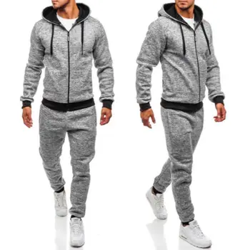 

US Men Tracksuit Jogging Hoodies Coat Jacket Trousers Pants Gym Sweat Suit Set