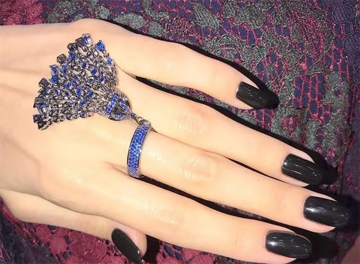 blue Кольцо с кисточками люкс, кольца из настоящего серебра 925 пробы, с белыми, красными, зелеными, синими кисточками, кольца дорожка с цирконами с цветной кистью топовые кольца кисточки женские ювелирные украшинии - Цвет основного камня: blue