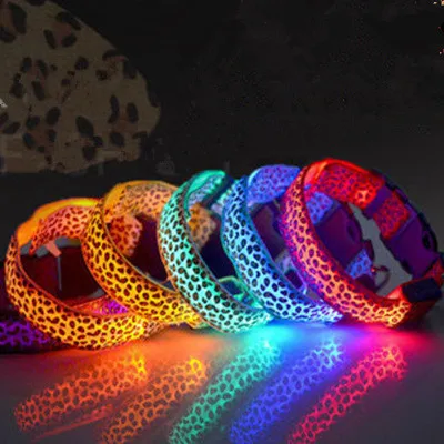 

Nylon LED Pet Dog Collar Night Safety Flashing Glowing Collar Leash for Dogs Luminous Fluorescent Pet Supplies #YS