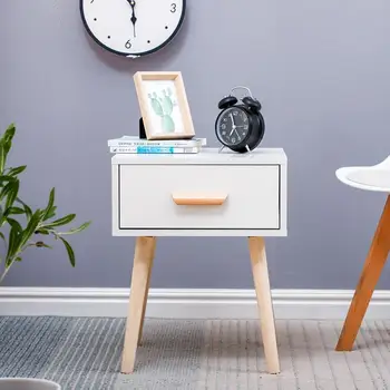 

Nordic Simple and stylish Wood Nightstands Dresser 1 Drawer Bedside End Table Bedroom Furniture Night Stand Ship to Europe HWC