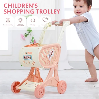 

Children's Shopping Trolley Simulation Cut Fruit And Vegetables Kids Baby Pretend Play House Kitchen Cute Trolley Toys Xmas Gift