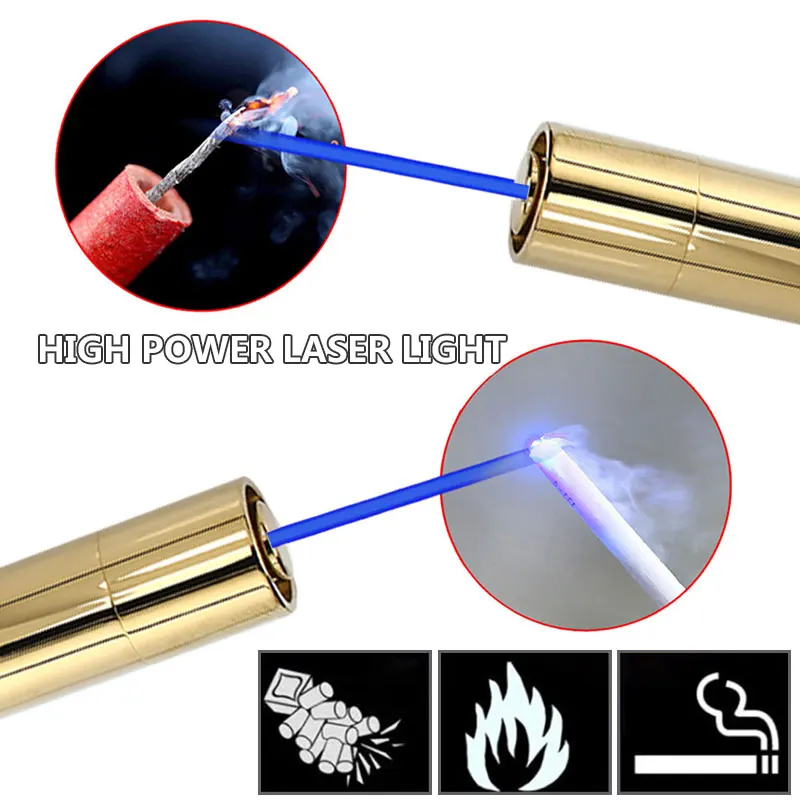 

Laser Pointer Laser Pen Military Burning 5000mW 2*16340 Powerful Laser Light Wicked High Powered Golden Focusable Beam
