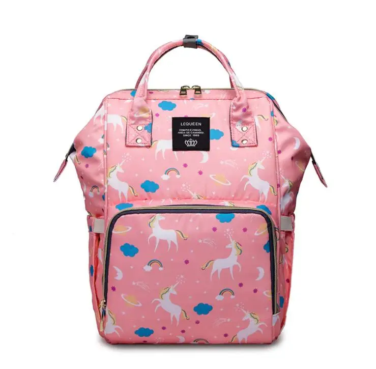 pink deer Модная сумка для подгузников для мам, брендовая Большая вместительная детская сумка, рюкзак для путешествий, дизайнерская сумка для ухода за ребенком - Цвет: pink deer