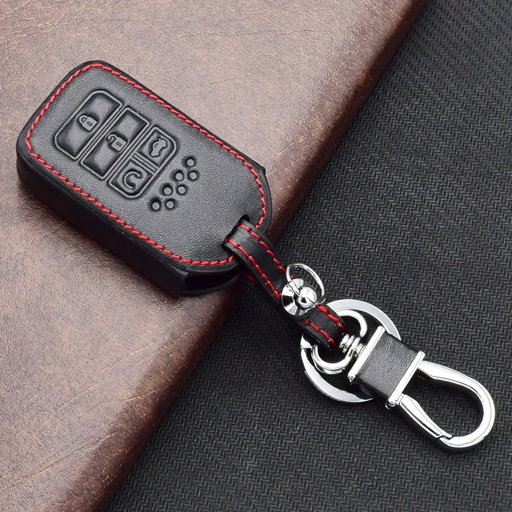 ATOBABI кожаный чехол для ключа автомобиля для Honda Civic CRV Crad Accord Pilot Smart Remote Fob чехол протектор сумка для ключей