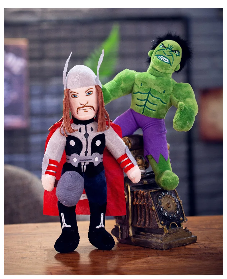 30 см супергерой плюшевые игрушки Мстители Человек-паук Железный человек Тор Халк Капитан Америка Мягкие плюшевые Фигурки игрушки для детей Подарки