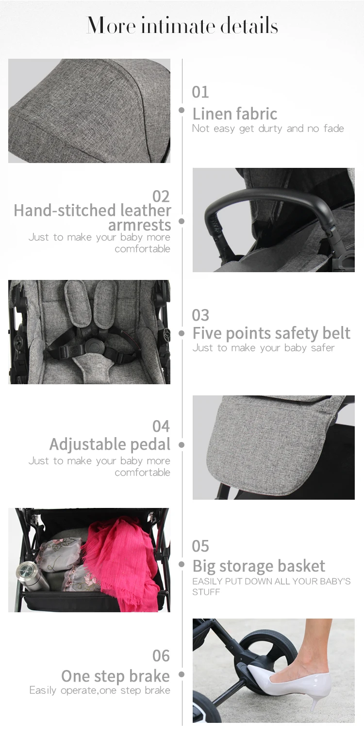 2019 Popular bnoeo Stroller Baby with 300D Oxford fabric Material baby cart