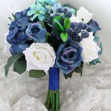 Свадебный фон для фотостудии с изображением цветов синих роз искусственных цветов невесты