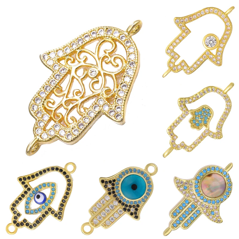 Аксессуары Juya сделай сам из золота/розового золота подвески соединители Hamsa для