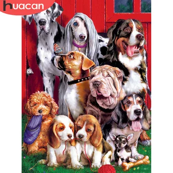 

HUACAN 5D DIY Diamond Painting Dog New Arrival Diamond Embroidery Cross Stitch Animal Home Decor Sale