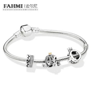 

FAHMI 100% 925 Sterling Silver 1:1 ZT0123 Romantic Love Fashion Autumn Beads BRACELET WITH CLASP Gift High Quality Set
