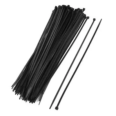 

100 Pcs 13.8" Length UV Resistant Black Nylon Cable Zip Wire Tie