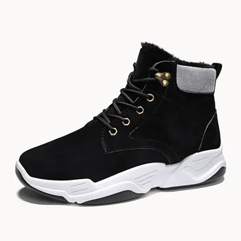 

Men's plus velvet tooling shoes high top lightweight warm hiking shoes fashion sports casual outdoor shoes