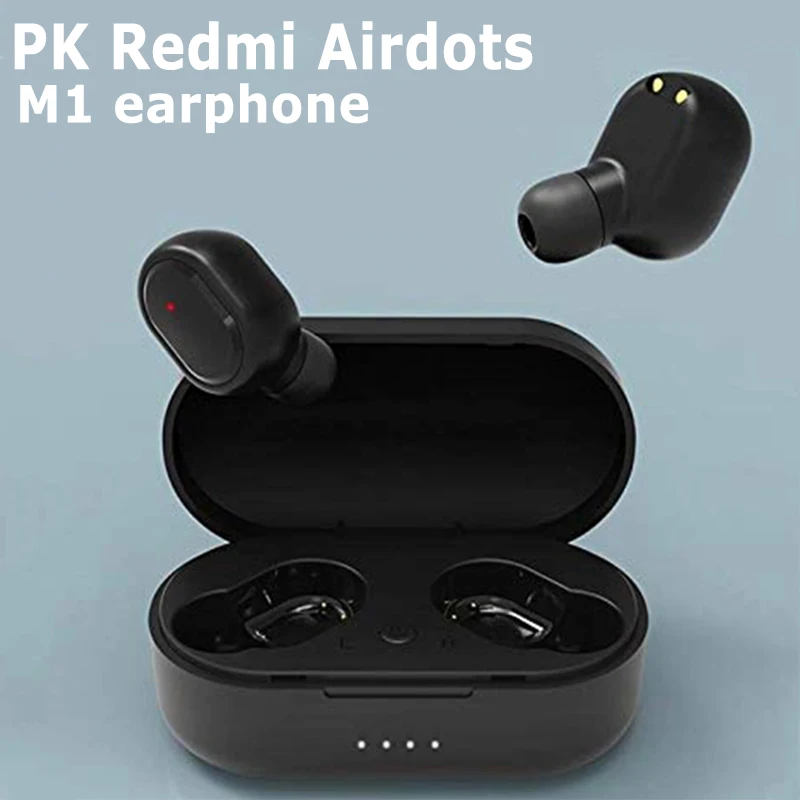 TWS M1 Wireless Bluetooth Headsets VS Redmi Airdots Earbuds Wireless Earphones with Mic Earbuds for iPhone Xiaomi Huawei Samsun
