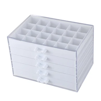 

TOP!-120 Grids Nail Decoration Sequence Organize Box Transparent Empty Nail Art Isplay Holder Case Manicure Tool#White