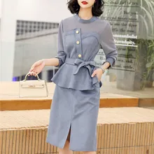 Women Suits Office Sets Elegant Spring Fall Midi Skirt and Long Sleeve Blouse Tops Fashion Design Office Ladies Work Formal Wear Women Suits Office Sets Elegant Spring Fall Midi Skirt and Long Sleeve Blouse Tops Fashion Design Office Ladies Work Formal Wear