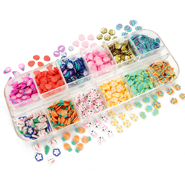 Halloween Design Nail Art Sequins Ghost Pumpkin Polymer Clay Slices 3D Flakes Nail Charms Decoration Manicure Supplies