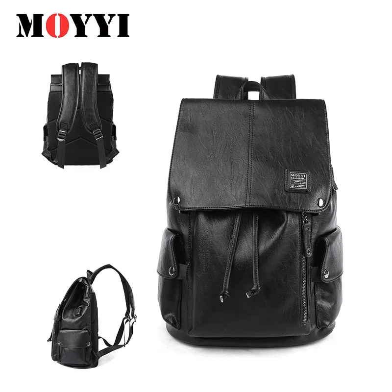 

Hight Quality Vintage Backpacks Laptop Waterproof Men Anti Theft Backpack Pu Leather Usb Charging Computer Work Bags Fashion 019