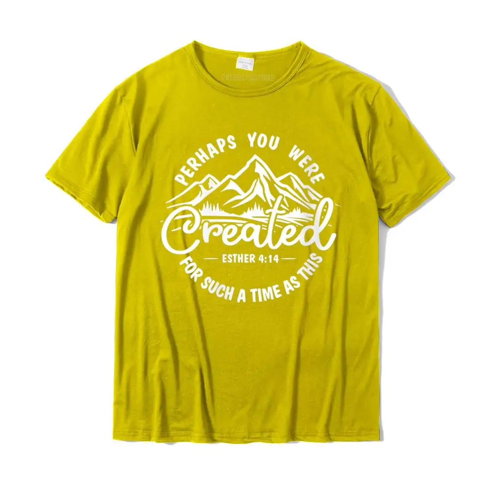 Gift All Cotton Tops & Tees for Men Design T-Shirt Normal Retro Round Neck Tops Shirts Short Sleeve Top Quality Womens Perhaps you were created for such a time as this Ester 4 14 V-Neck T-Shirt__36698 yellow