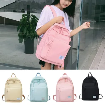 

Leisure backpack School bag Solid color nylon backpack Student book pack Large-capacity backpack Travel bag Dropship T824