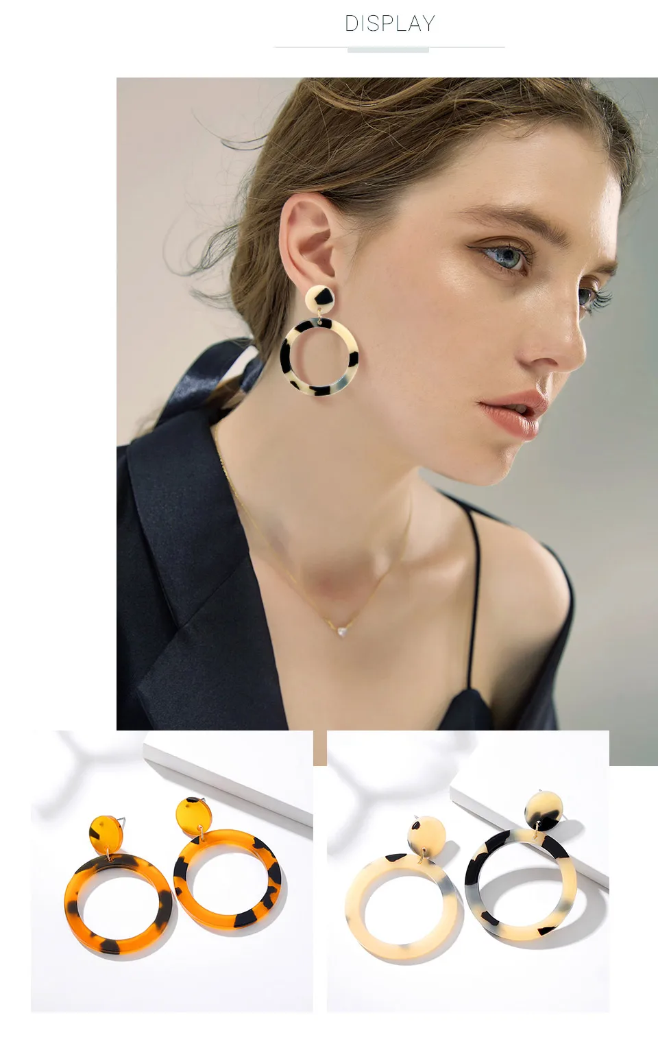 BICUX Fashion Korean Statement Acrylic Long Drop Earrings for Women Elegant Geometric Leopard Dangle Earring Modern Jewelry