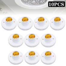10Pcs E27 Plastic Light Bulb Pendant Lamp Holder Screw Cap Socket Round Fixing Bases For Bulb Lamps Adapter