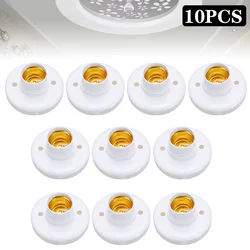 10Pcs E27 Plastic Light Bulb Pendant Lamp Holder Screw Cap Socket Round Fixing Bases For Bulb Lamps Adapter