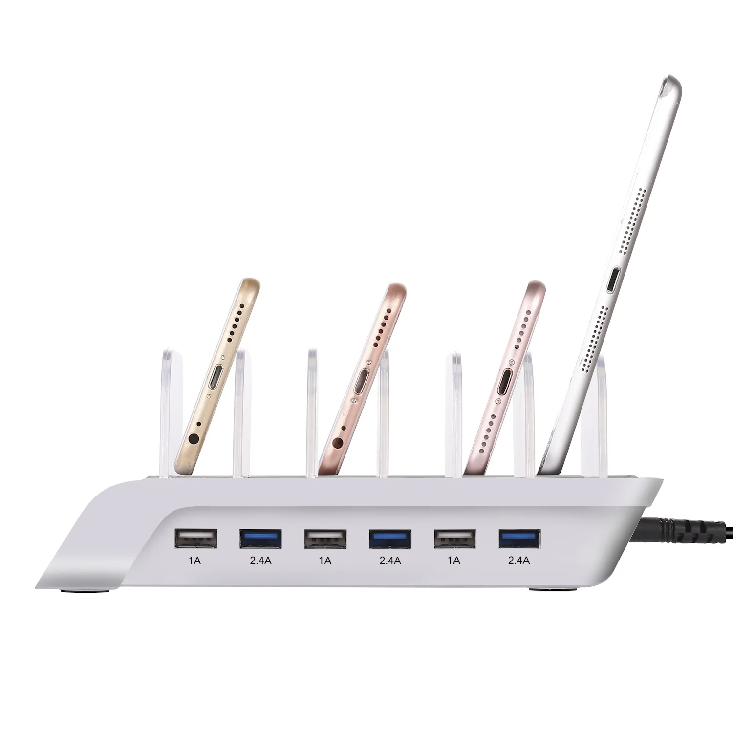 

Amazon Hot Selling Six Ports Smart USB Charger Multi-functional Creative Mobile Phone Tablet Charging Base Holder