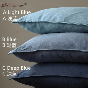 

LeRadore Japanese Style Cushion Cover Solid Cotton and Linen Bolster with Goose Feather Filler Simple Style Pillow Drop Shipping