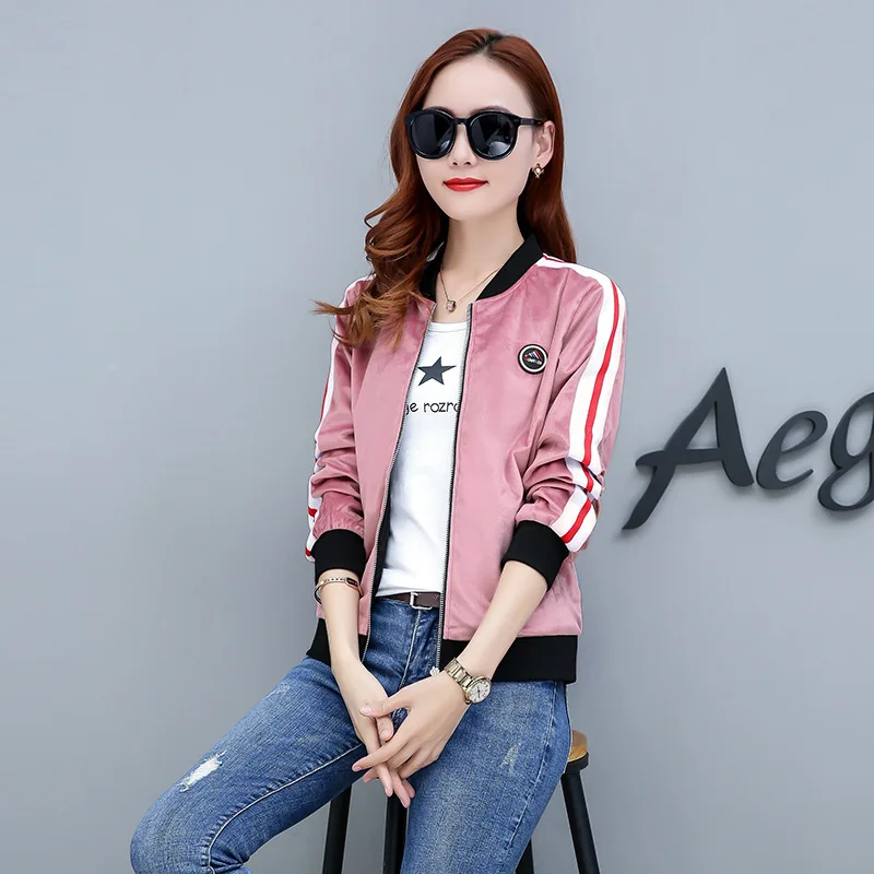 

Gold Velvet Short Coat Women's Spring And Autumn 2019 New Style Fashion Korean-style Casual Baseball Uniform Jacket Double-sided