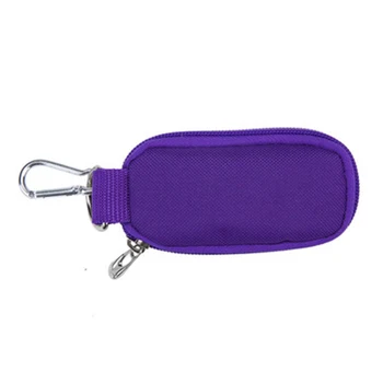 

Portable 2ml Black Purple Polyester Essential Oil Key Chain Zipper Case Bag Holders