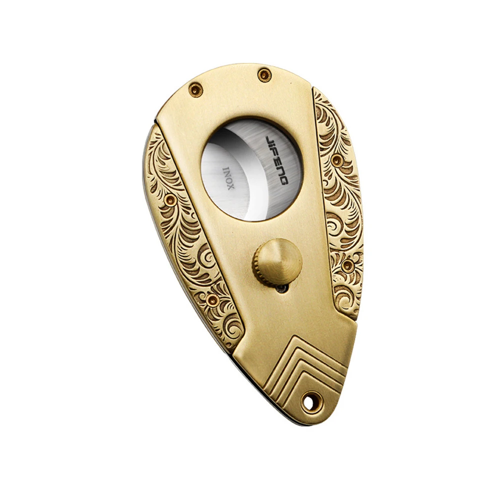 

High Quality Gold color Cigar Cutter Stainless Steel Guillotine Double Cut with Attractive
